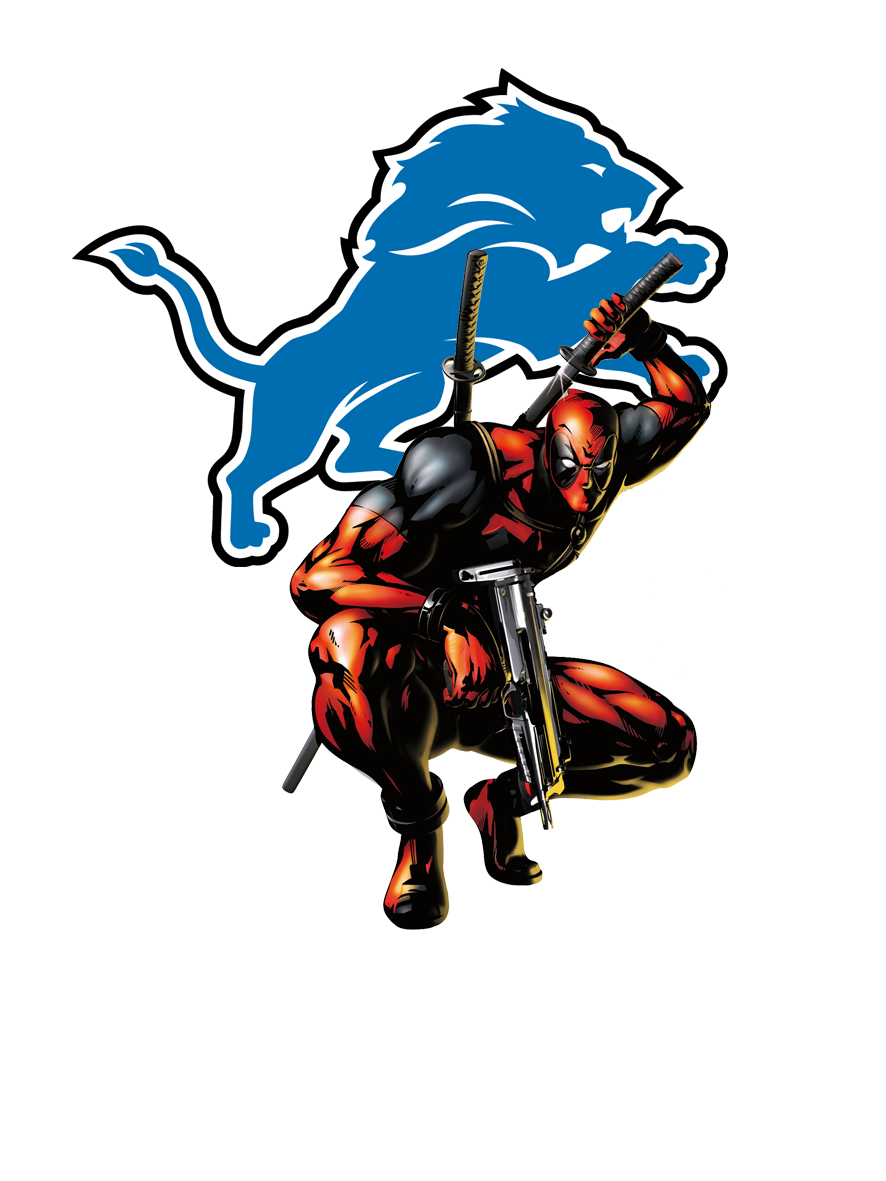 Detroit Lions Deadpool Logo vinyl decal